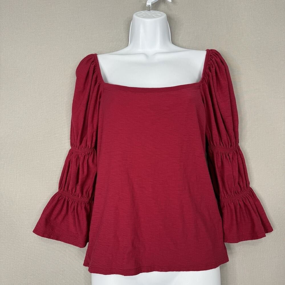 Nation LTD Womens Top S Pink 100% Pima Cotton Hillary Romance Tee Renaissance